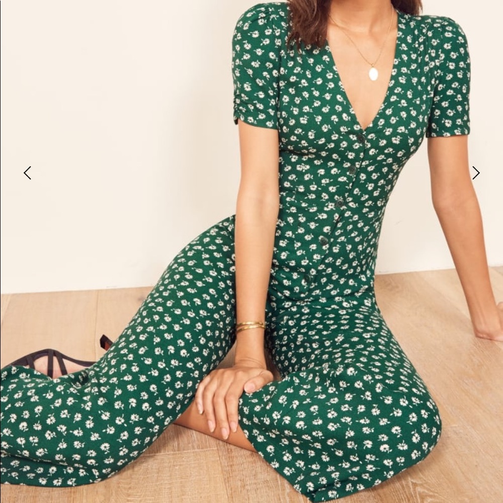 Reformation France Jumpsuit (Black floral, 0)